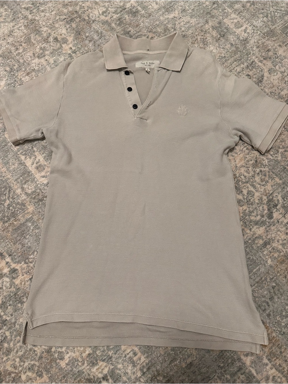 rag & bone Light Gray Men's Polo Shirt